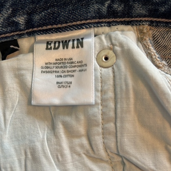 Edwin Cai Jean Cutoff Denim Shorts In Maui Size 33 - Picture 14 of 14